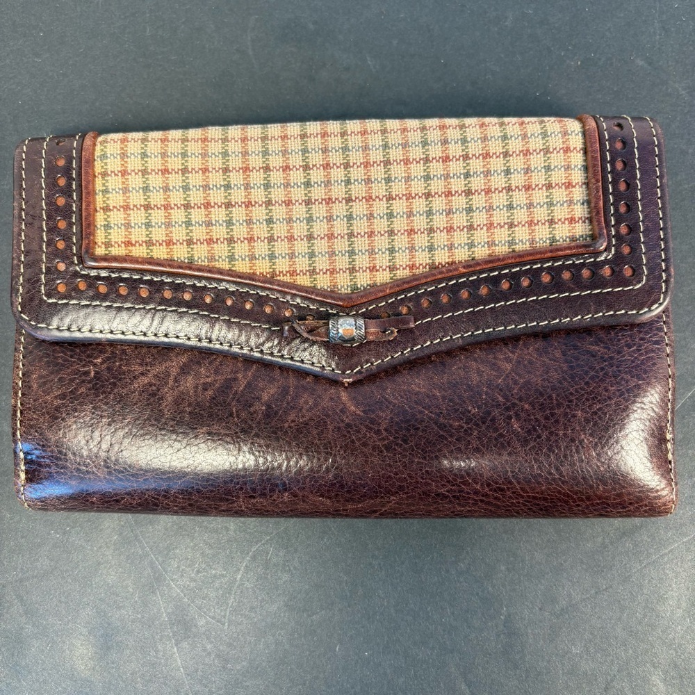 Brighton Plaid & Leather Wallet